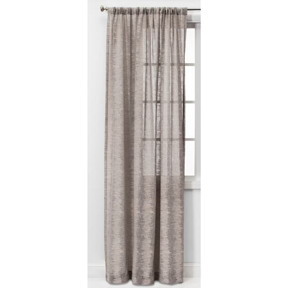 Project 62 Rod Pocket 108"x54" Richter Clipped Sheer Curtain Panel Light Gray* - Picture 1 of 4